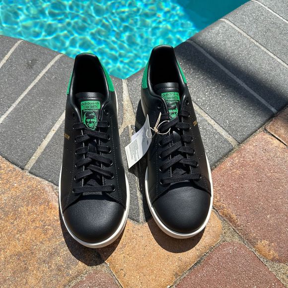 MEN'S Adidas Originals Stan Smith Core Black Green GZ6314 - Picture 8 of 10